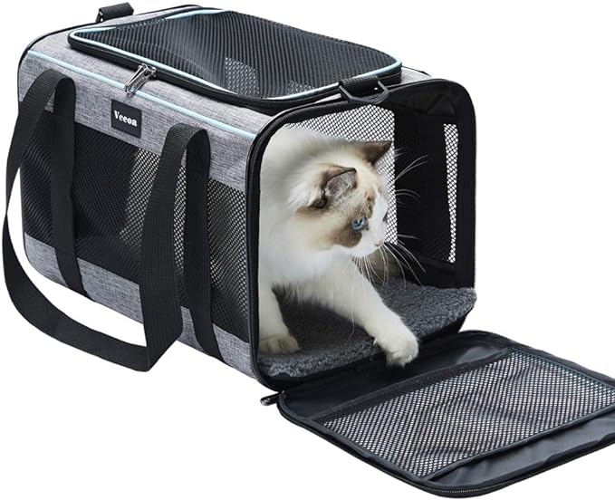 17.5x11x11 Inches Cat, Dog Carrier for Pets Up to 16 Lbs, Soft-Sided Cat Bag Animal Carriers Travel Puppy Carry As a Toy of Fabric Pet Home