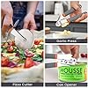 Kitchen Gadget Utensil Set, 9PCS Stainless Steel Cooking & Baking Accessory with Non-Slip Silicone Handle, Set Includes Knife, Peeler, Grater, Whisk, Garlic Press, Pizza Cutter and Bottle Can Opener