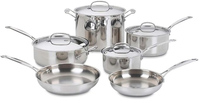 Cuisinart 11-Piece Cookware Set, Chef's Classic Stainless Steel Collection 77-11G