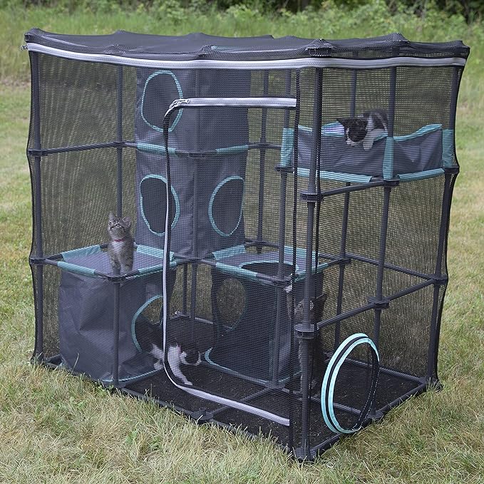 Kitty City Outdoor Catio Mega Kit for Cats, Replacement Parts, and 10' Tunnels