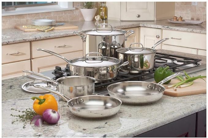 Cuisinart 11-Piece Cookware Set, Chef's Classic Stainless Steel Collection 77-11G