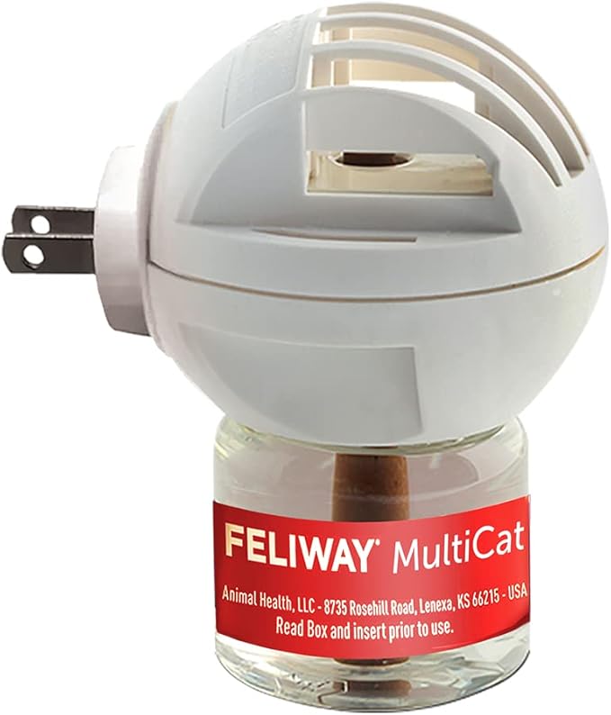 FELIWAY MultiCat Calming Pheromone Diffuser for house-cats, 30 Day Starter Kit (48 mL)