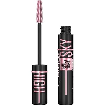 Maybelline Lash Sensational Sky High Washable Mascara Makeup, Volumizing, Lengthening, Defining, Curling, Multiplying, Buildable Formula, Blackest Black, 1 Count