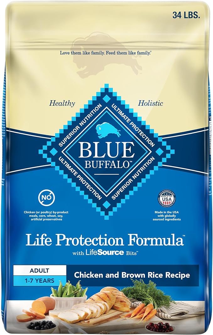 Blue Buffalo Life Protection Formula Natural Adult Dry Dog Food, Chicken and Brown Rice 5-lb Trial Size Bag