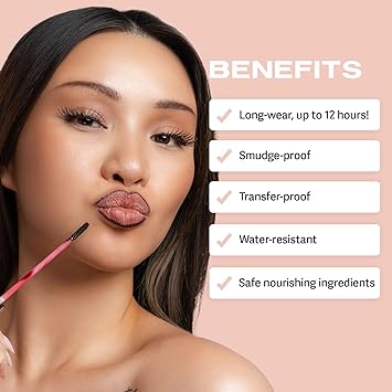 Sacheu Lip Liner Stay-N - Peel Off Lip Liner Tattoo, Peel Off Lip Stain, Long Lasting Lip Stain Peel Off, Infused with Hyaluronic Acid & Vitamin E, p-INKED