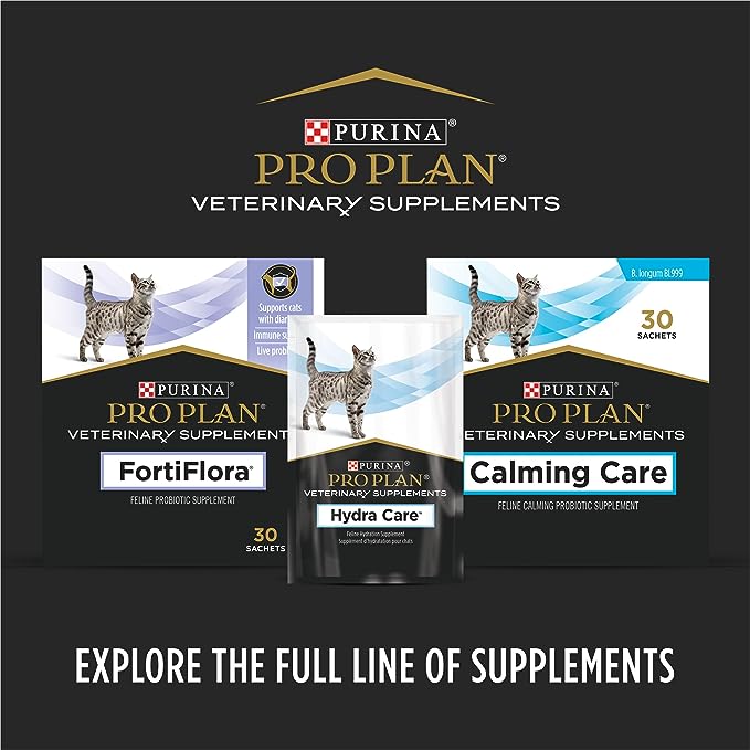 Purina FortiFlora Cat Probiotic Powder Supplement, Pro Plan Veterinary Supplements Probiotic Cat Supplement – 30 ct. box