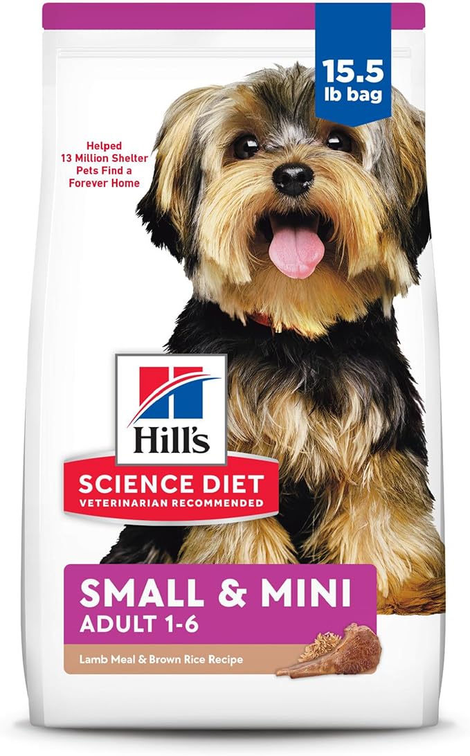 Hill's Science Diet Small & Mini, Adult 1-6, Small & Mini Breeds Premium Nutrition, Dry Dog Food, Chicken & Brown Rice, 4.5 lb Bag