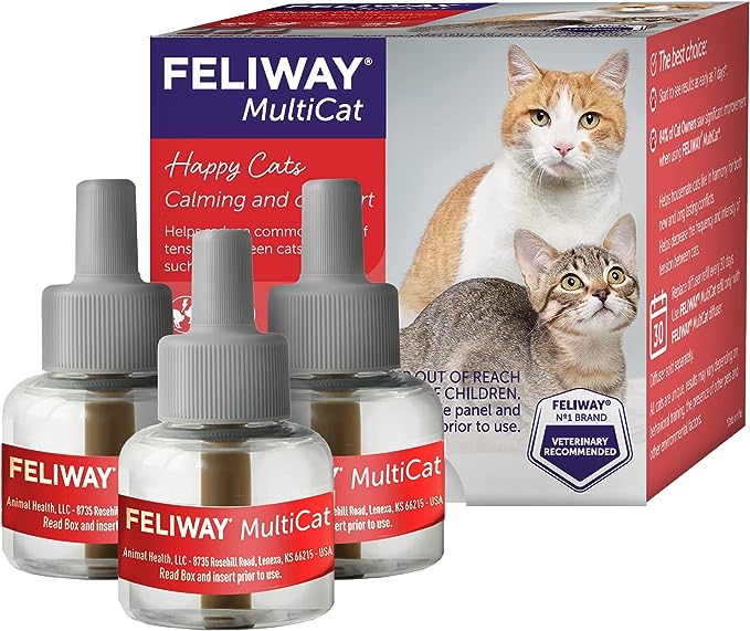 FELIWAY MultiCat Calming Pheromone, 30 Day Refill - 3 Count (Pack of 1)